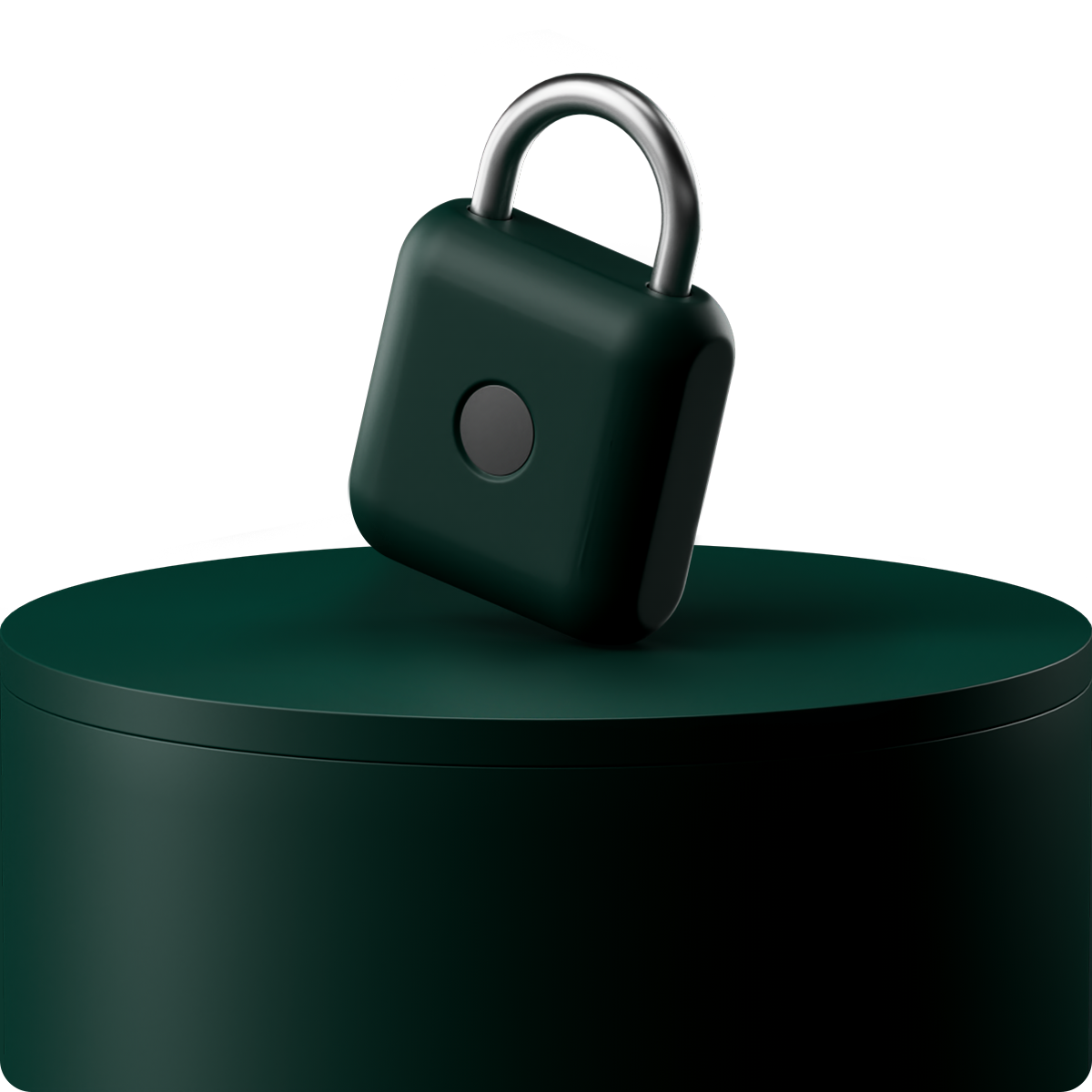 Lock floating above green pillar